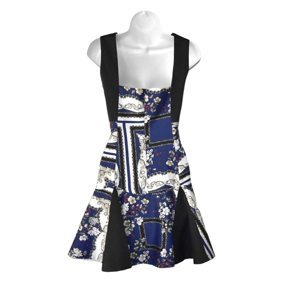 B5 Auth ELLIATT Floral Printed Satin Fit & Flare Mini Dress Size M - Picture 3 of 6